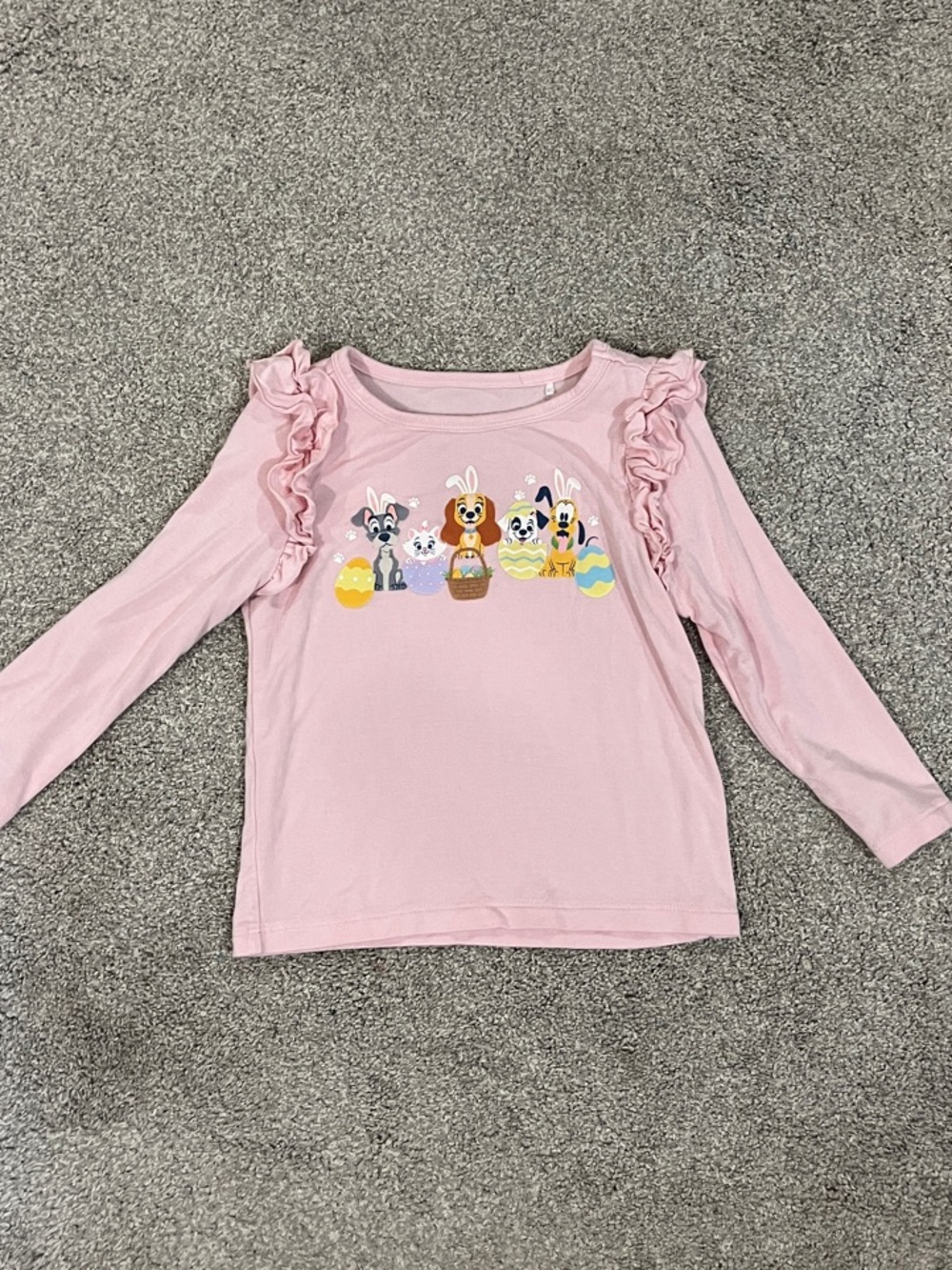 Little Sleepies Pink Ruffle Long-Sleeve Disney Pet Character Easter Top